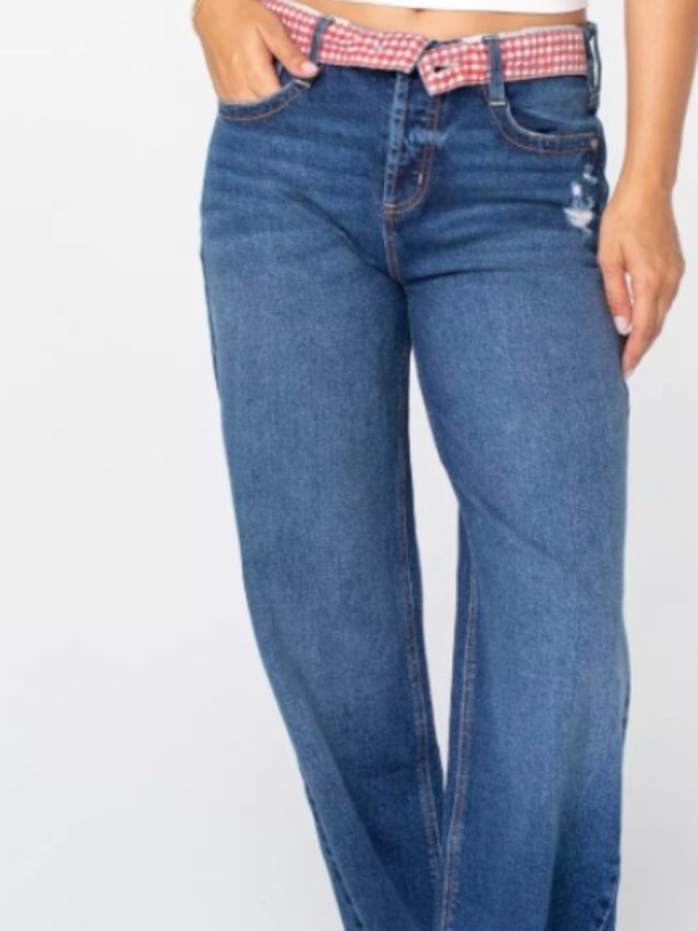 NWT Celebrity Pink distressed, blue jeans with folded waistband 9/29